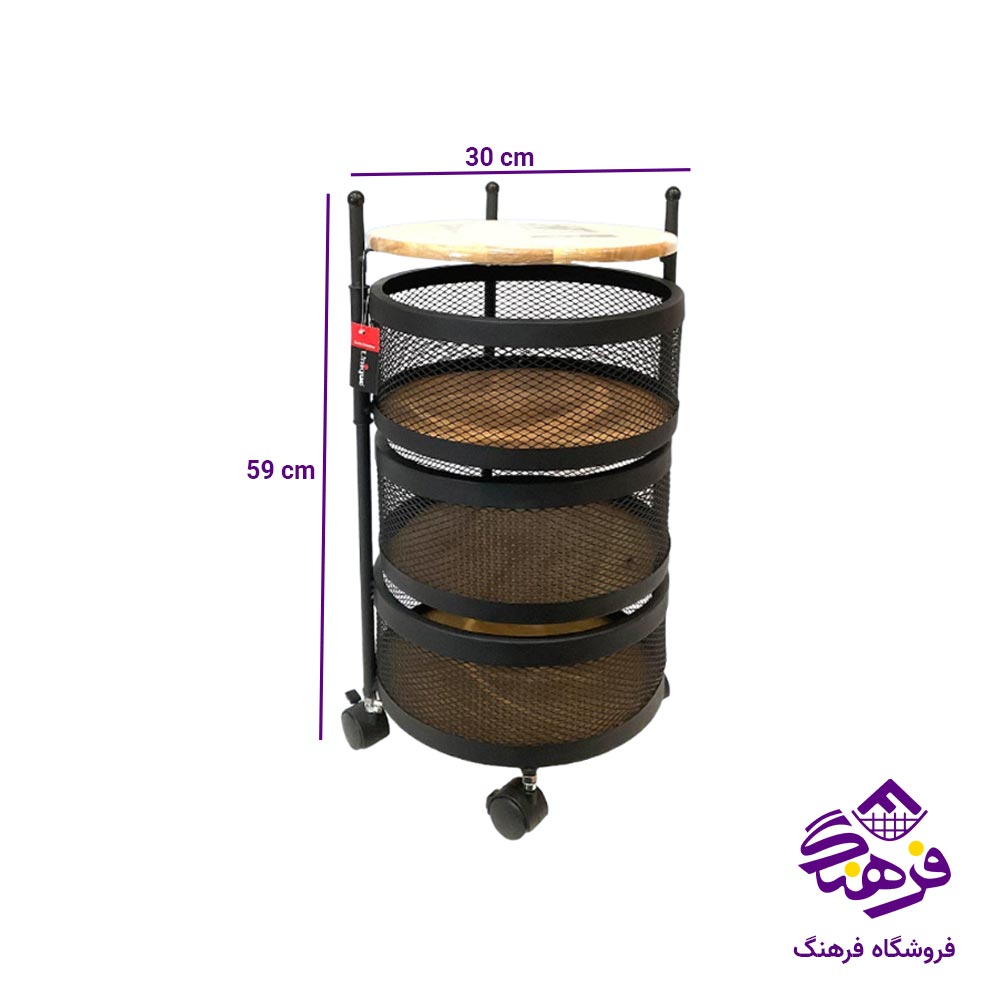سبد سیب زمینی و پیاز یونیک 3 طبقه مدل توری گرد کد 2956