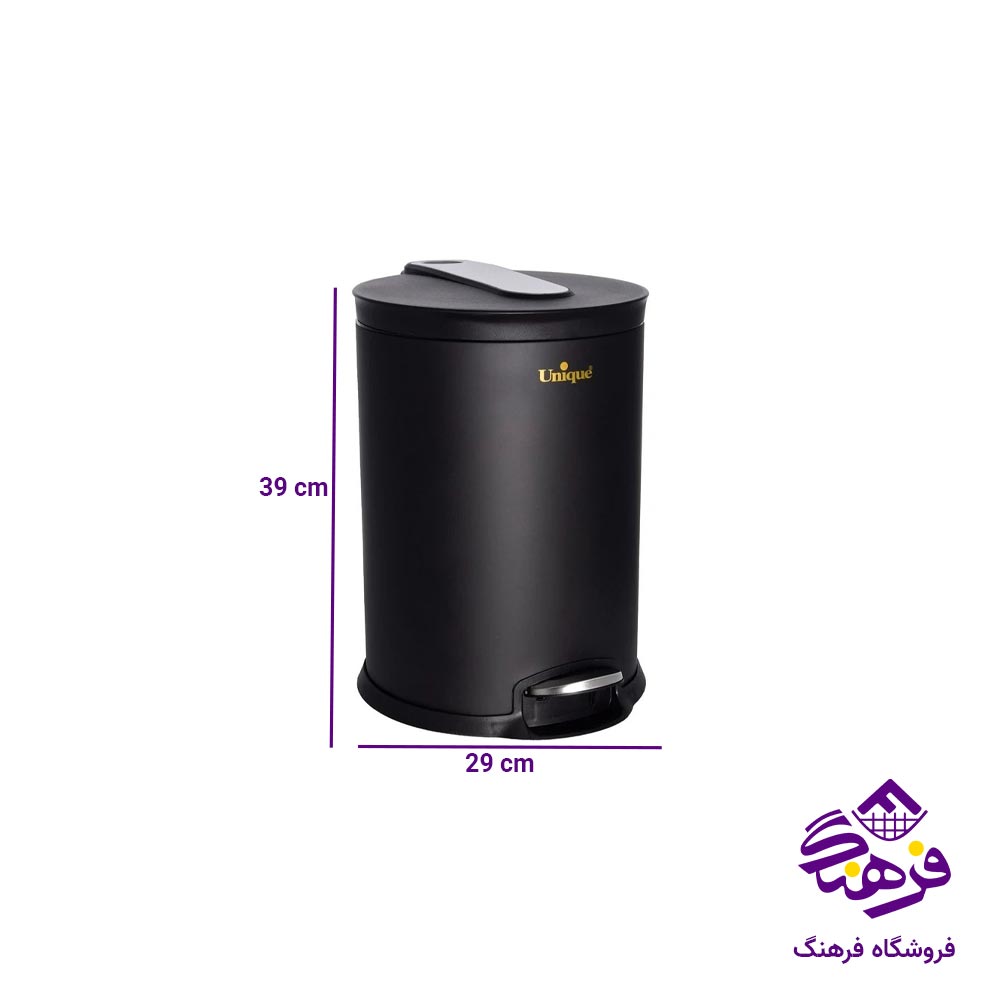 سطل زباله یونیک 16 لیتر مشکی کد 4230