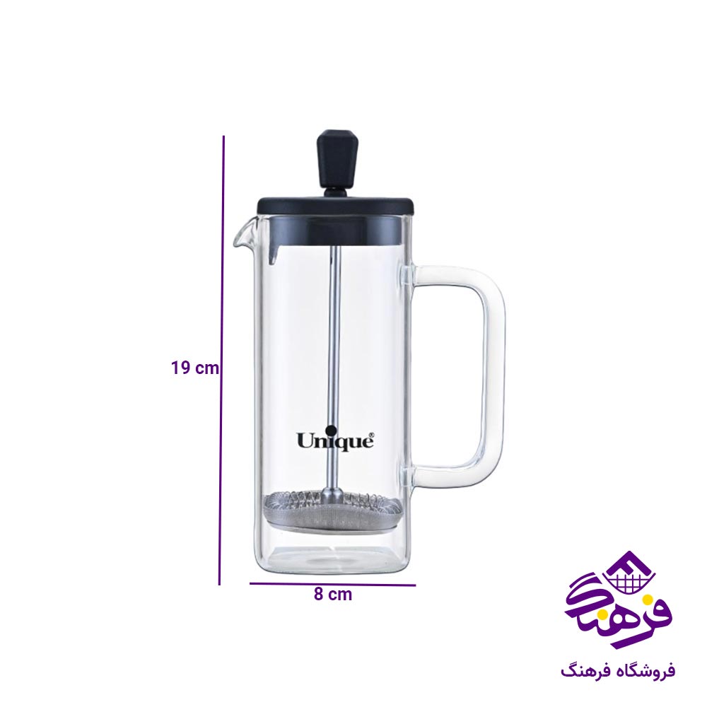 لیوان فرنچ پرس یونیک کد 3011 ظرفیت 350 میلی لیتر
