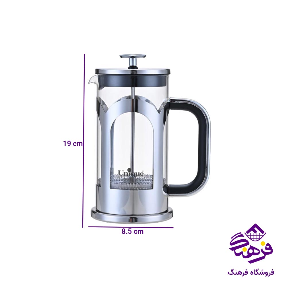 لیوان فرنچ پرس یونیک کد 3009 ظرفیت 350 میلی لیتر