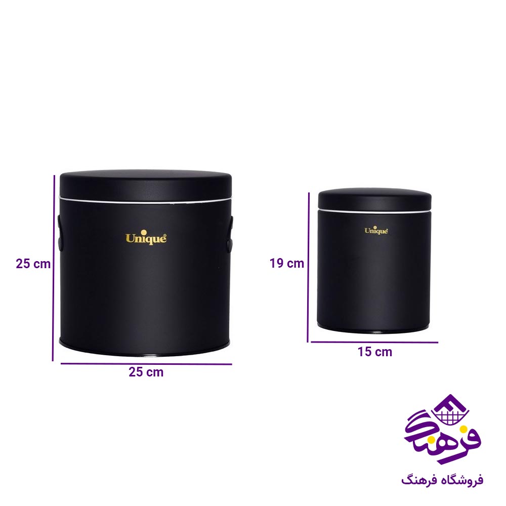 سطل قند و شکر یونیک مشکی کد 1614