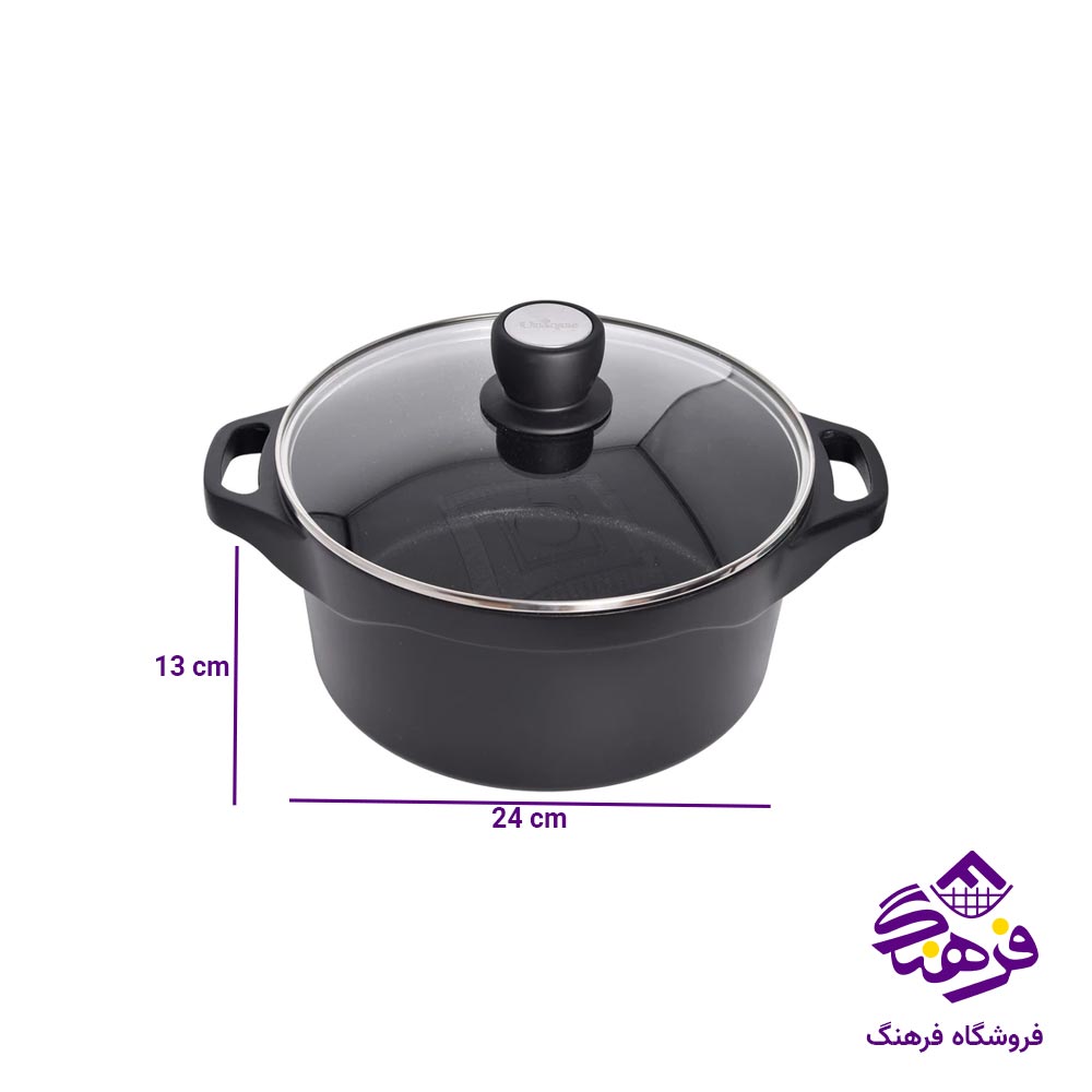 قابلمه گرانیت دسته سیلیکون یونیک سایز 24 کد 8926
