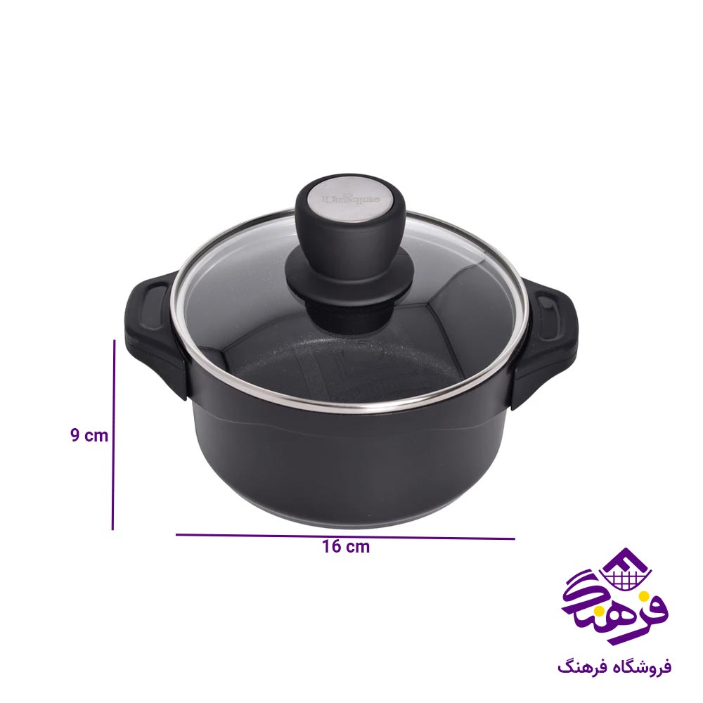 قابلمه گرانیت یونیک دسته سیلیکون سایز 16 کد 8922