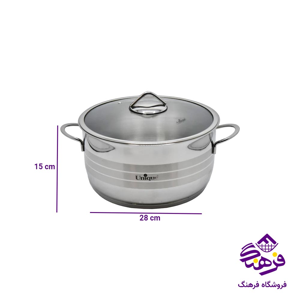قابلمه استیل یونیک سایز 28 کد 9915A