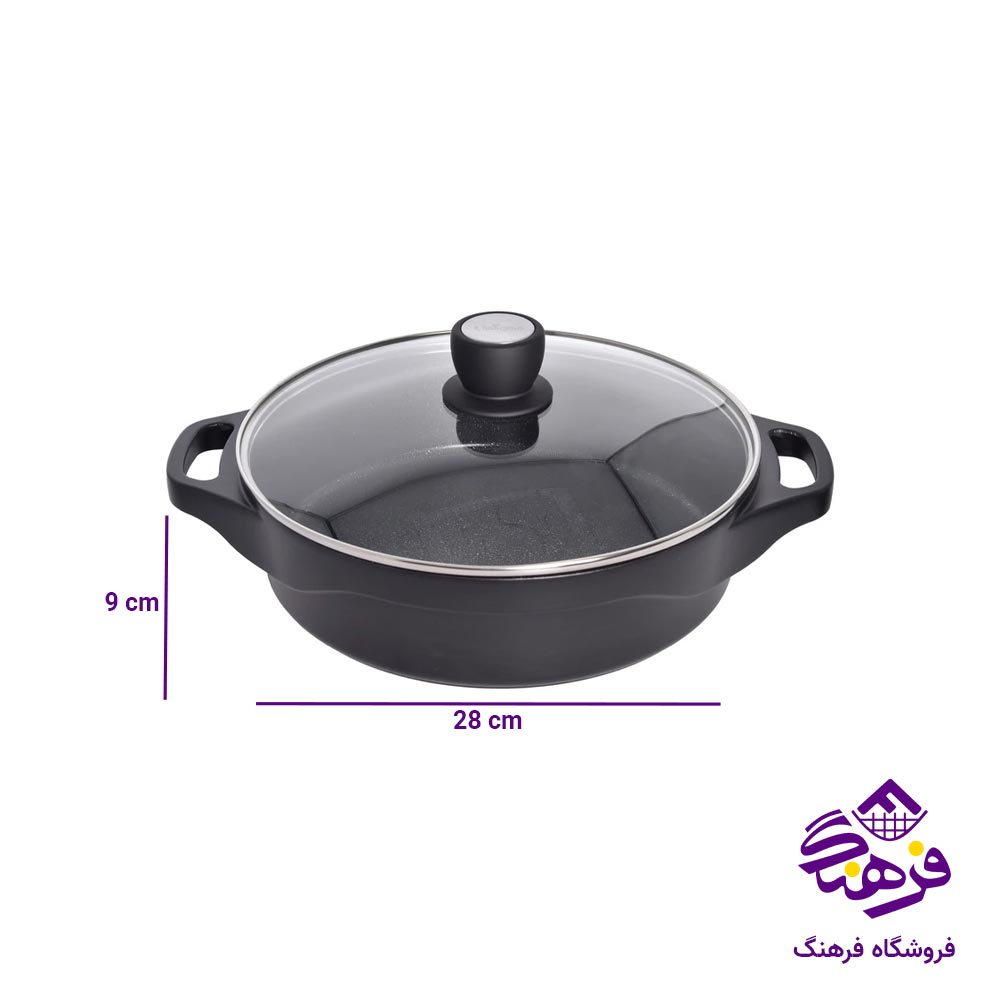 تابه گرانیت یونیک مدل هلیوس دسته سیلیکون سایز 28 کد 8932