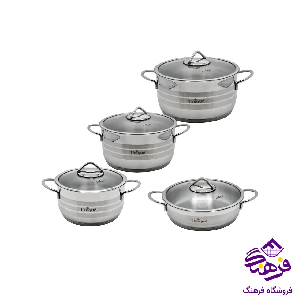 سرویس قابلمه 8 پارچه استیل یونیک کد 9900