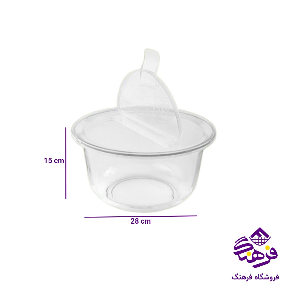 ظرف شیشه ای درب دار گرد لیمون 4 لیتری 250800
