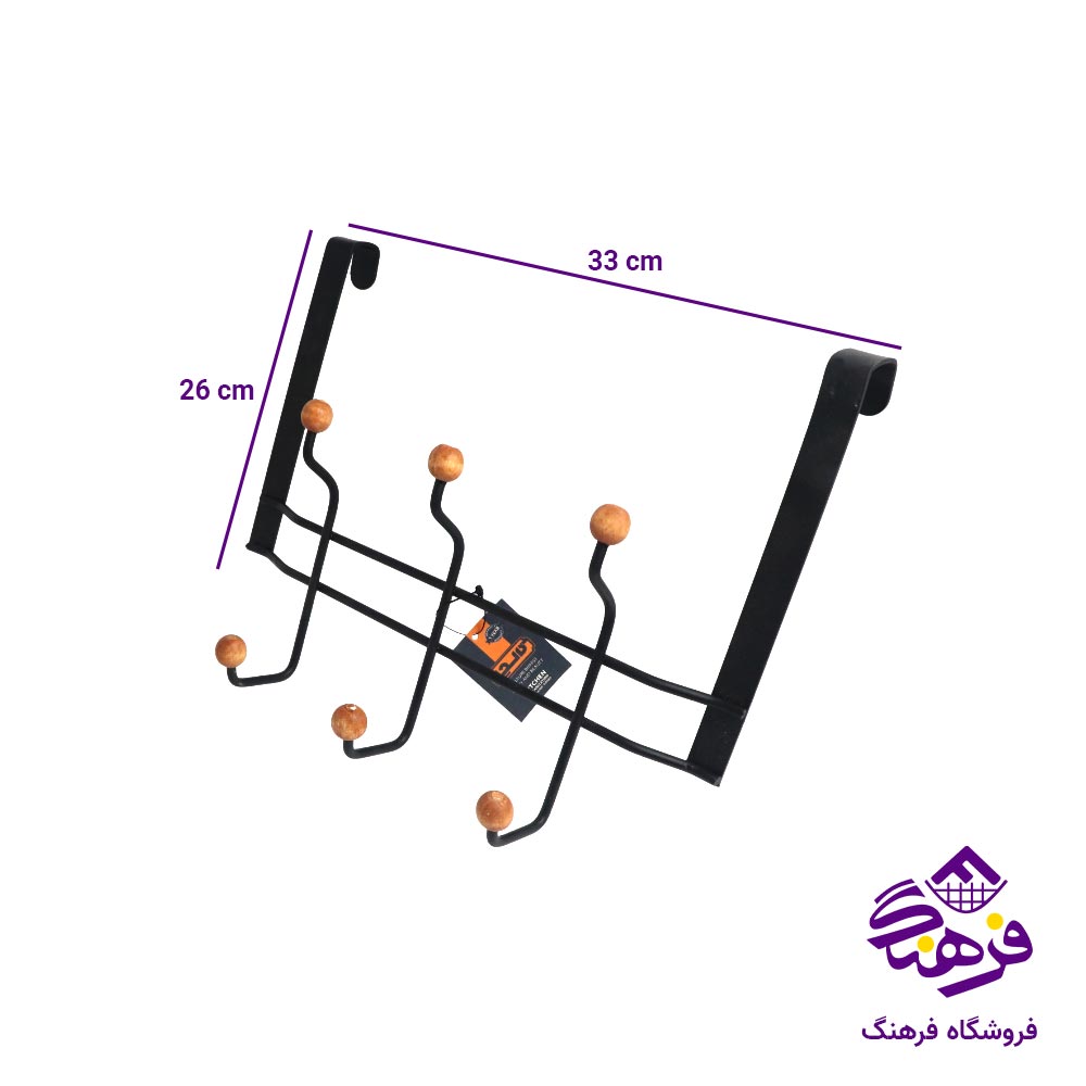 جالباسی کالچر سر چوبی درب اویز 3 شاخه