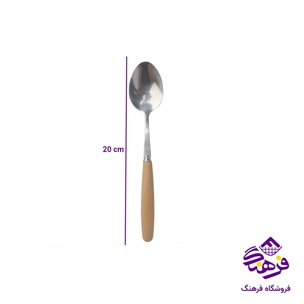 قاشق دسته چوبی 6 عددی