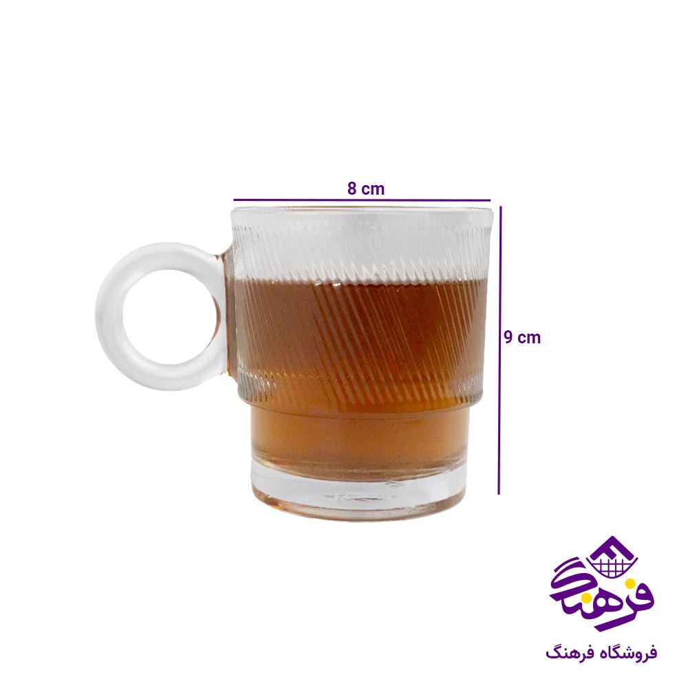 لیوان بلور بیمیکس مدل جنارو دسته دار (6 عددی)