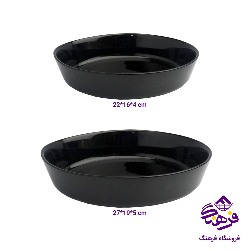 دو تابه گلدن اپال مدل دیوالی بیضی سایز 2 و 3 مشکی