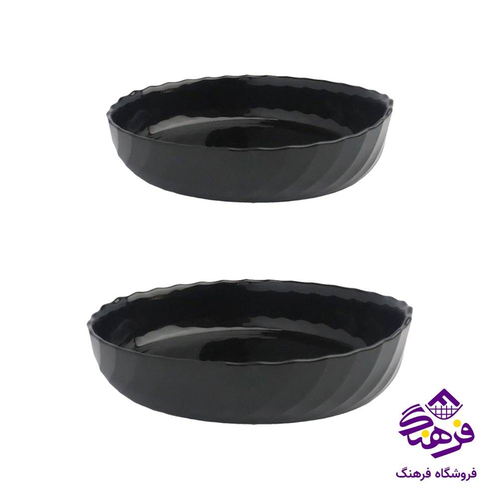 دو تابه گلدن اپال مدل تریانون بیضی کنگره سایز 2 و 3 مشکی