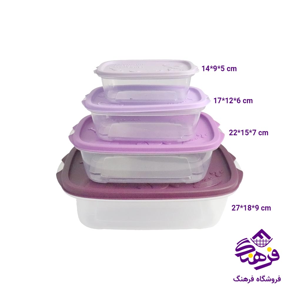 ست ظروف فریزری زیباسازان مدل کیمچی 4 عددی کد 35226
