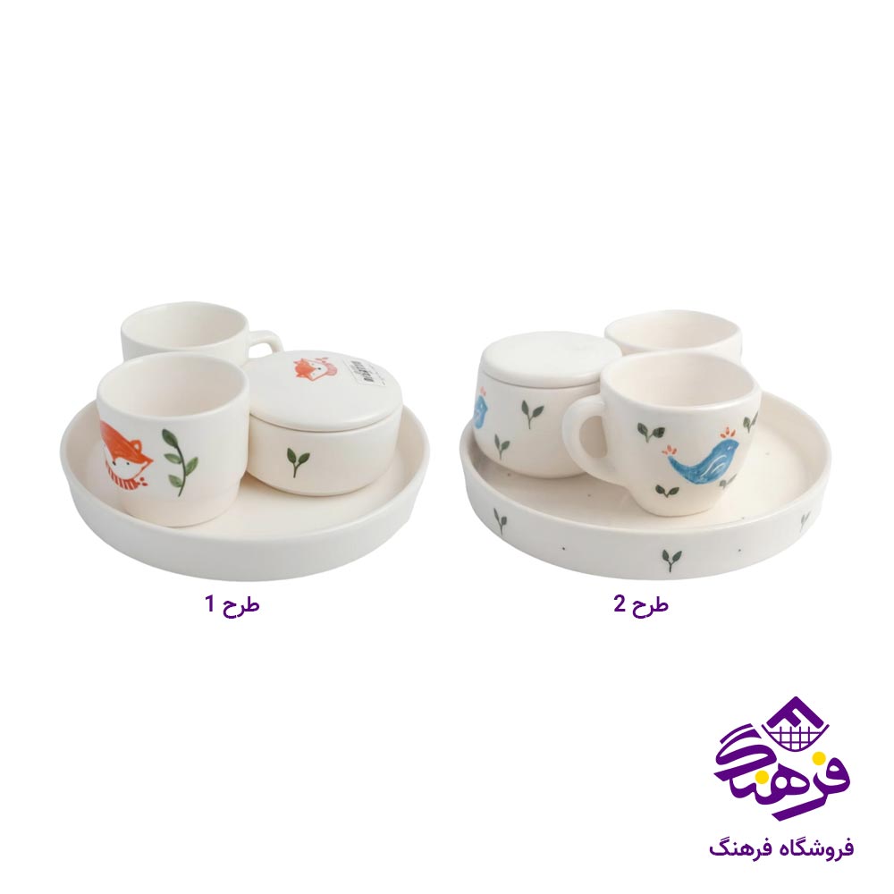 ست چای خوری دل کادو زیر سرامیکی 2 نفره