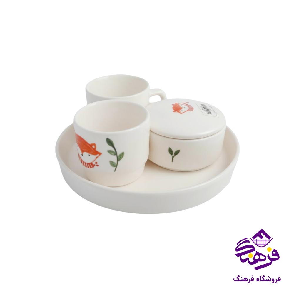 ست چای خوری دل کادو زیر سرامیکی 2 نفره