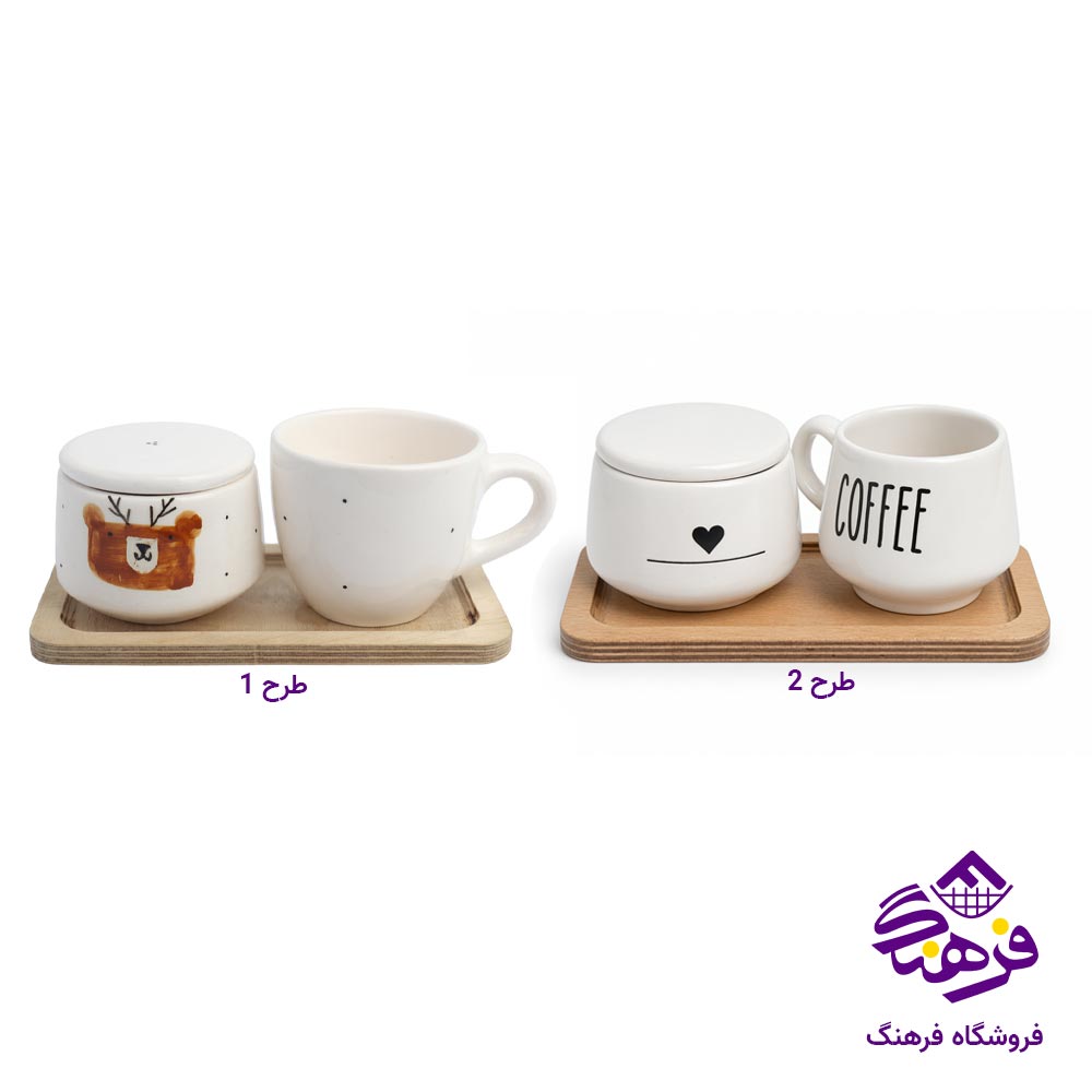 ست چای خوری دل کادو زیر چوبی 1 عددی