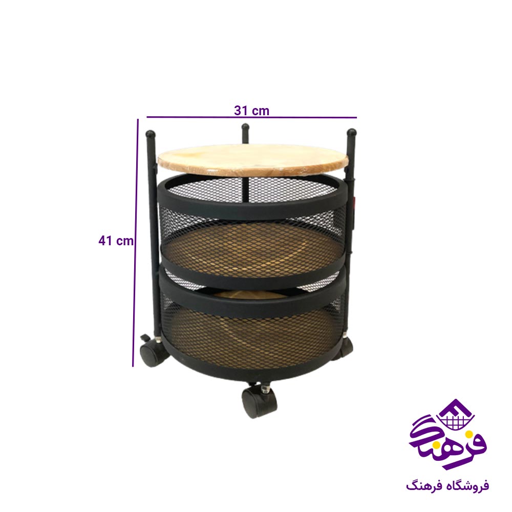 سبد سیب زمینی و پیاز یونیک مدل توری گرد 2 طبقه 2954