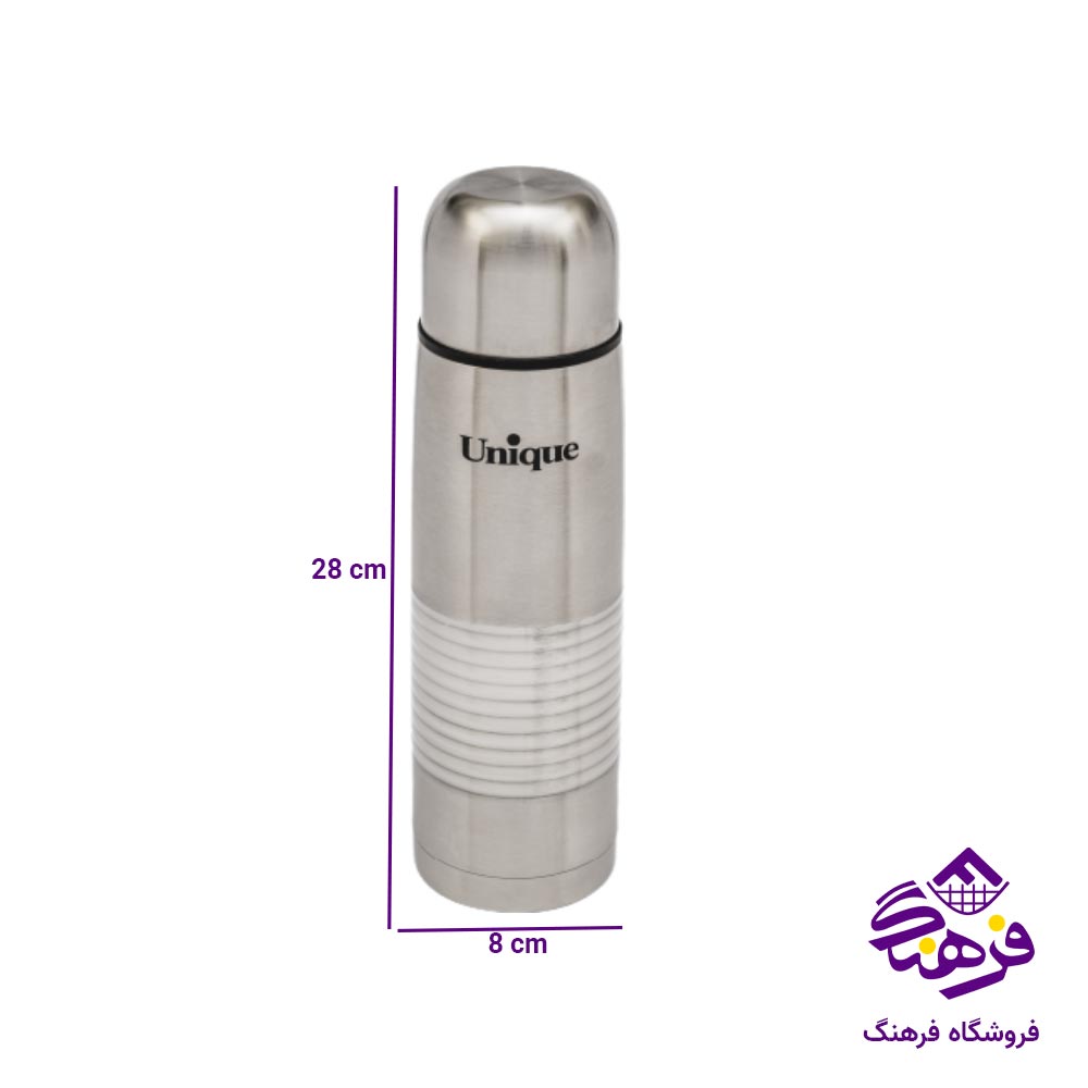فلاسک یونیک مدل قلمی استیل 0.8 لیتر کد 1987