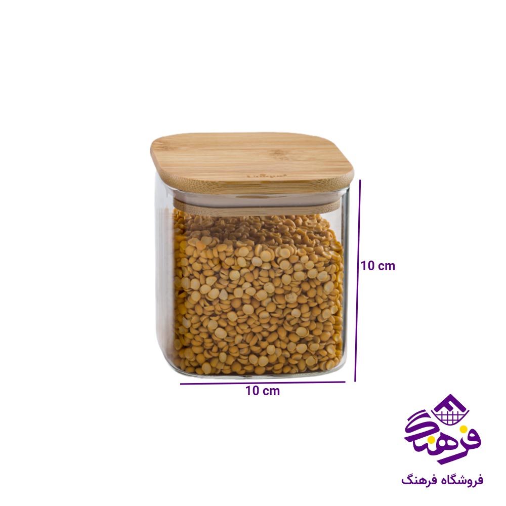 بانکه یونیک پیرکس درب بامبو مربع سایز 10 کد 1764