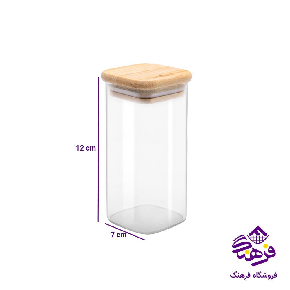 جا ادویه یونیک درب بامبو مربع سایز 12 کد 1769