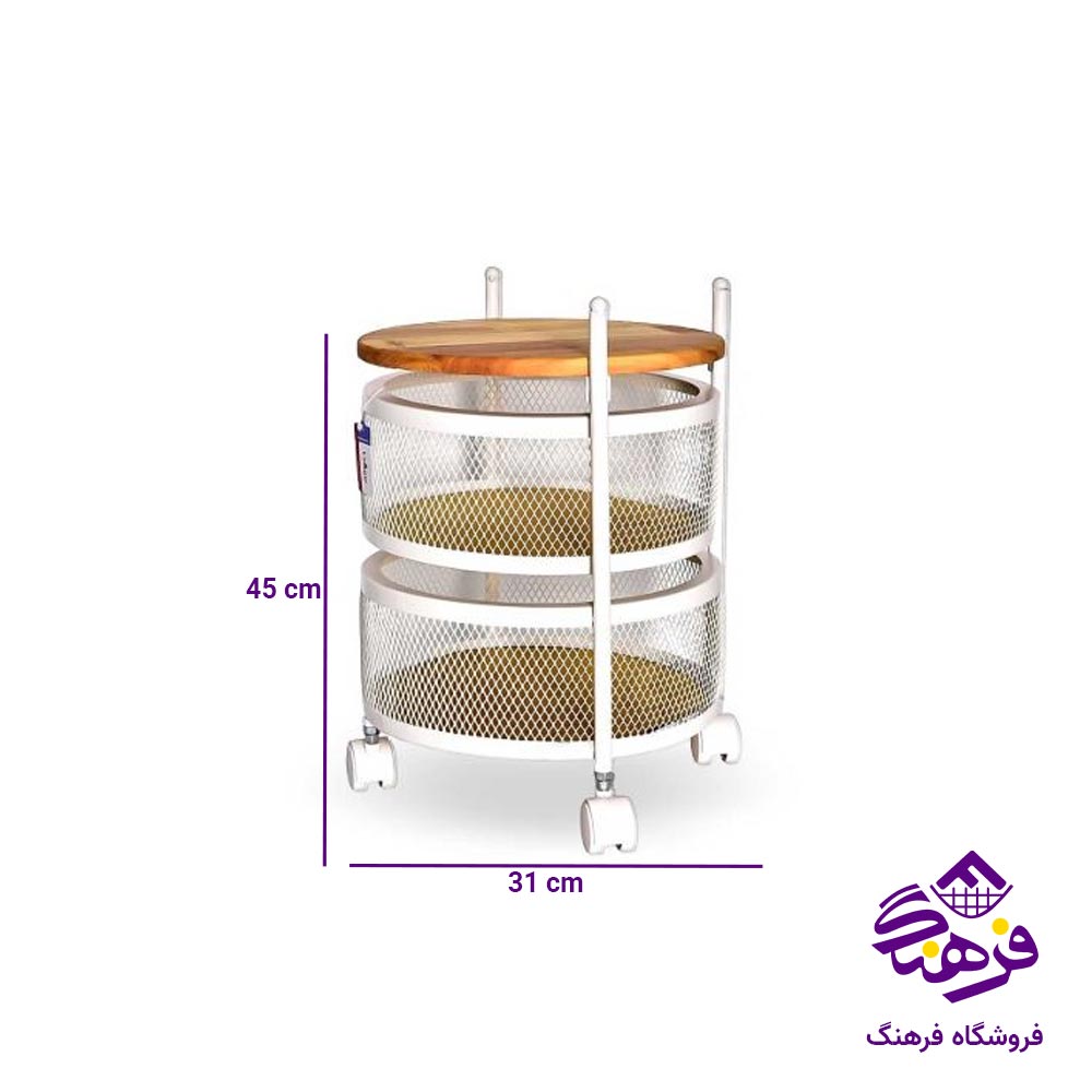 سبد سیب زمینی و پیاز یونیک توری گرد 2 طبقه 2854