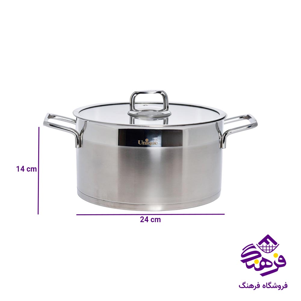 قابلمه یونیک استیل سایز 24 کد 9906