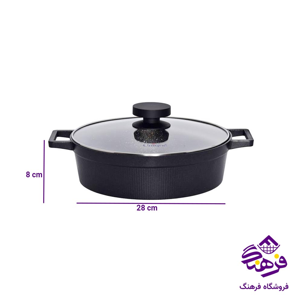 ماهیتابه یونیک استیل دیاموند سایز 28 کد 8914