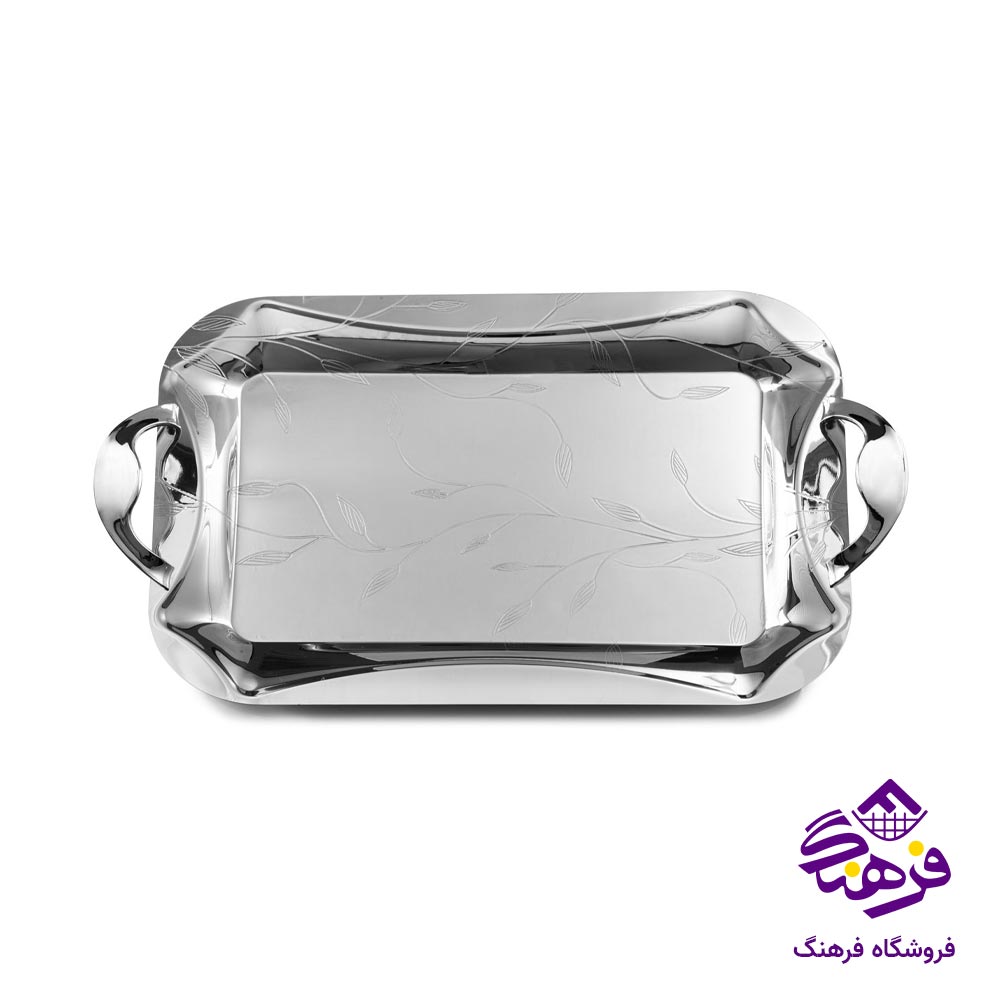 سینی ایینه ای نقره ای KST 7353 (2 عددی)