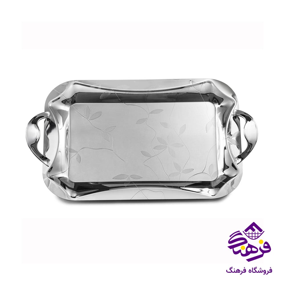 سینی ایینه ای نقره ای KST 7351 (2 عددی)