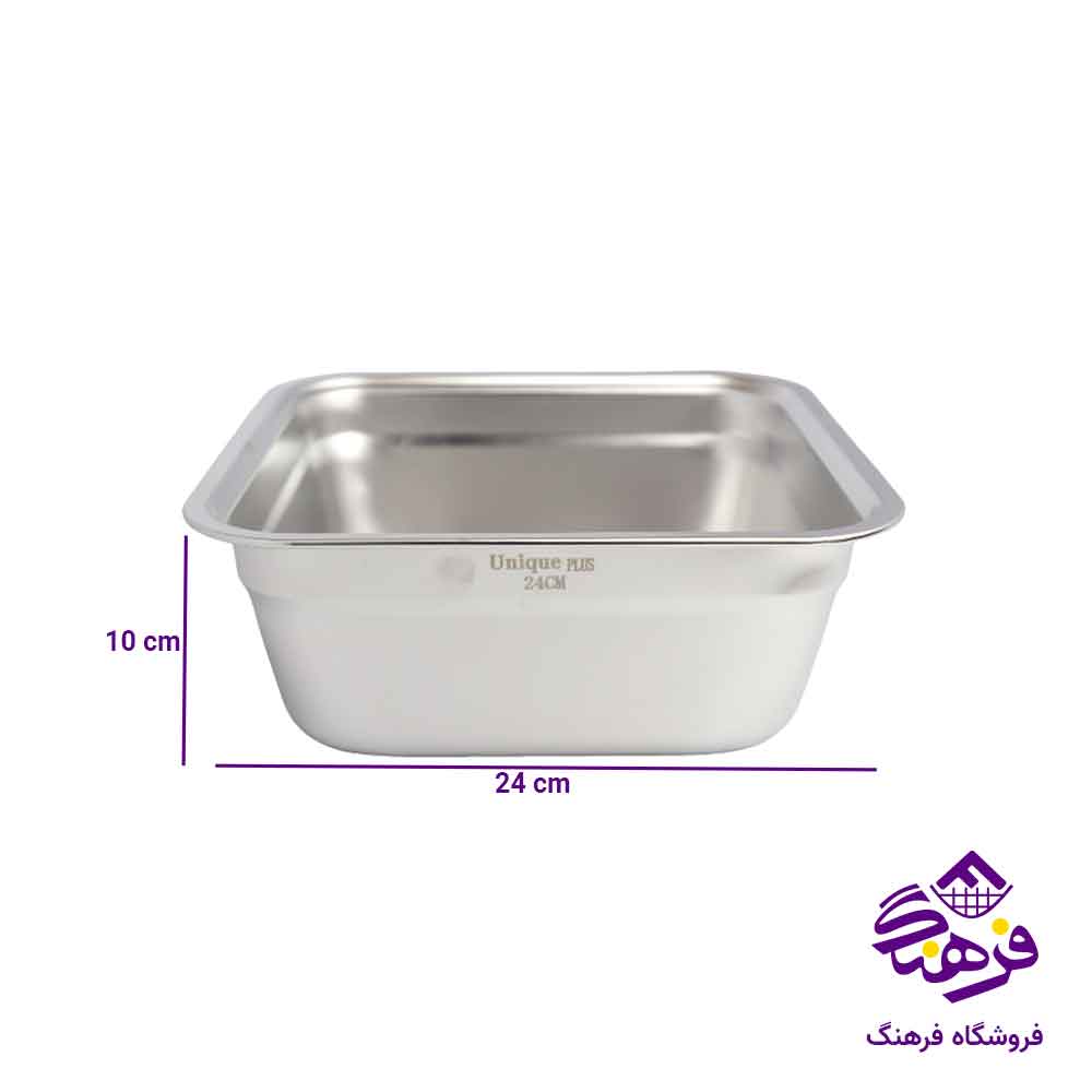 لگن استیل 4 گوش یونیک پلاس 24