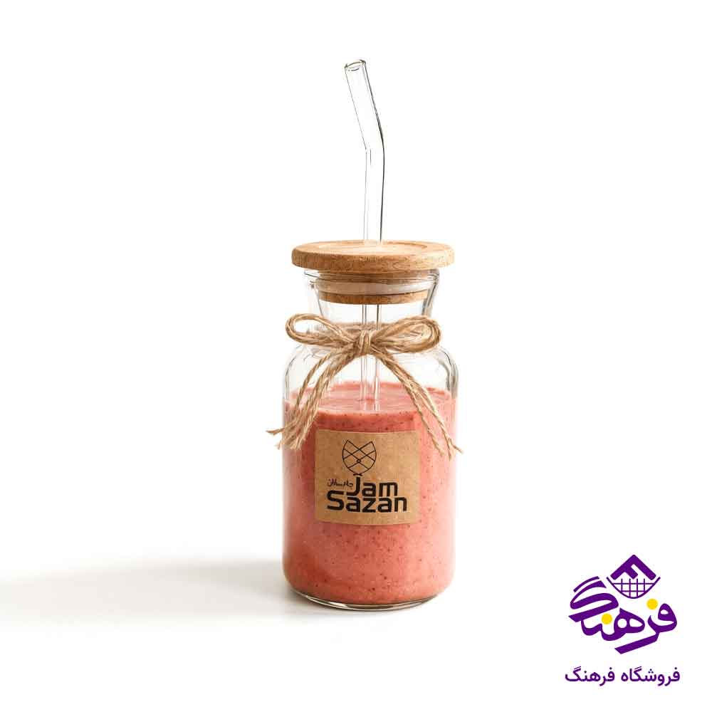 لیوان اسموتی جام سازان مدل اورانوس درب دار