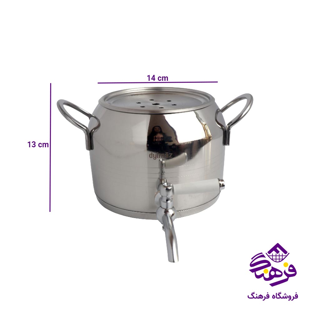 کتری قوری شیردار نفیس مدل دیلماز قوری استیل فلور