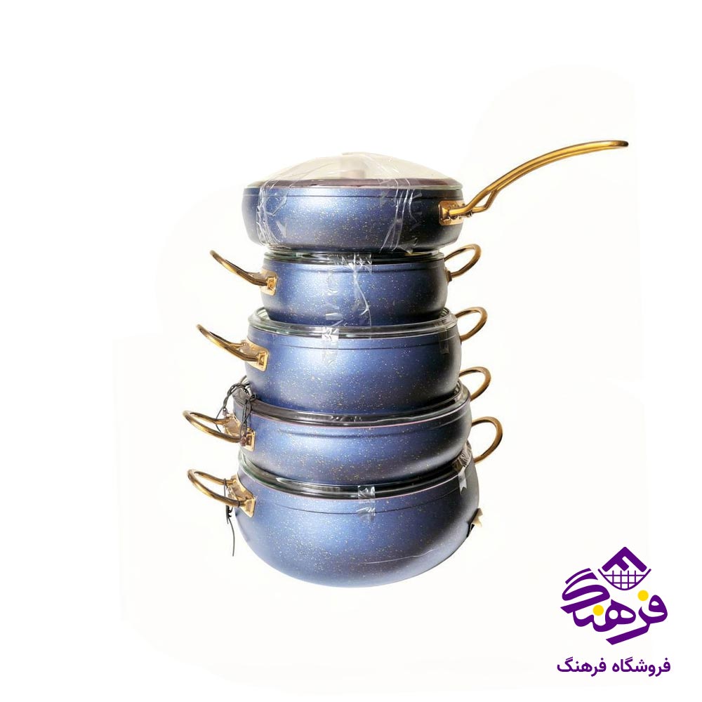سرویس قابلمه 10 پارچه پویان مدل مدل خمره ای ساده