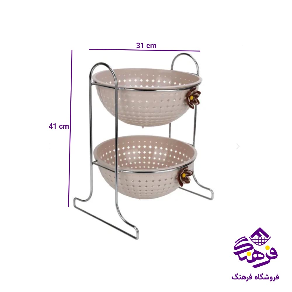 سبد سیب زمینی و پیاز هومکت مدل مایا گرد 2 طبقه 3555