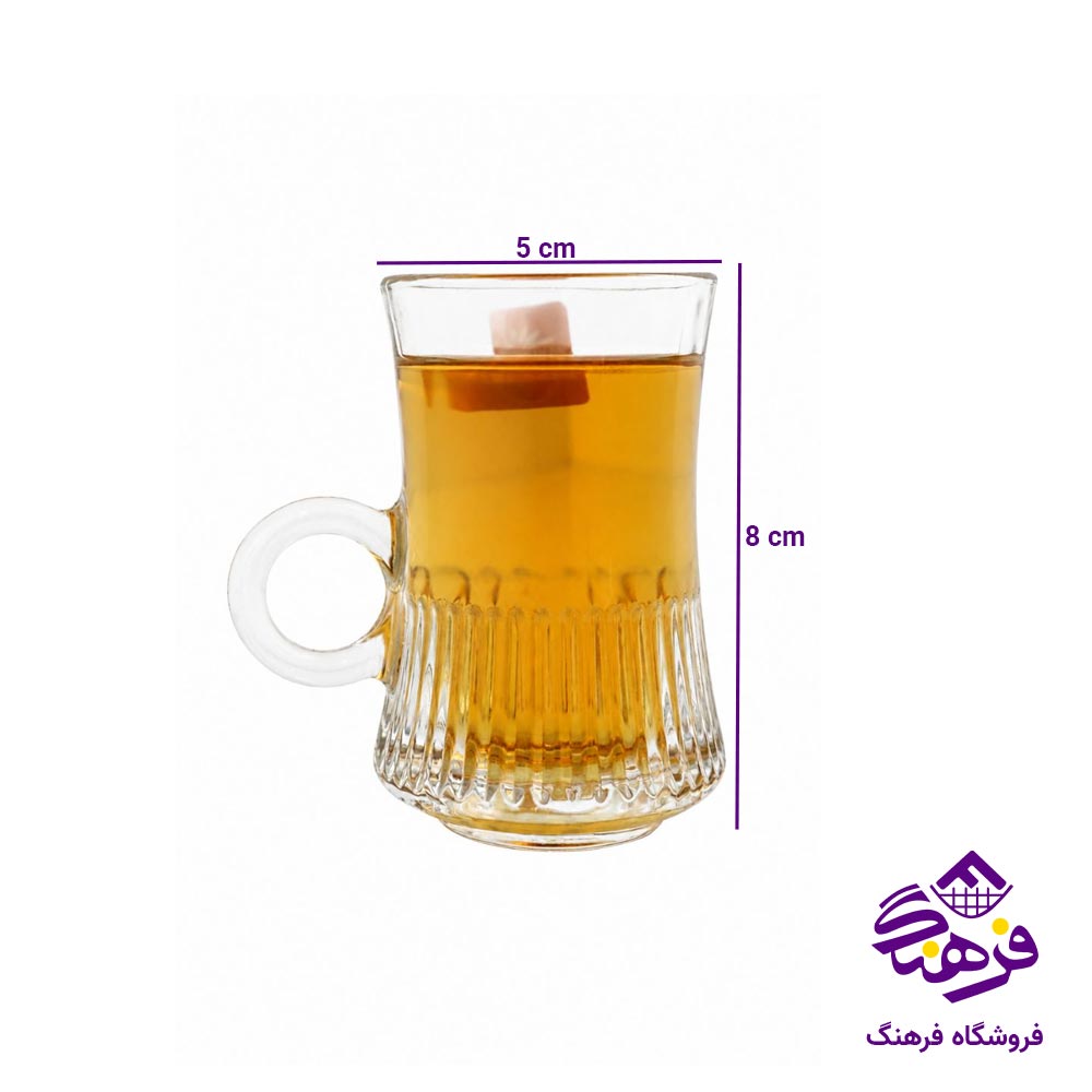 نیم لیوان دسته دار بلور بیمیکس مدل کالیستو (6 عددی)
