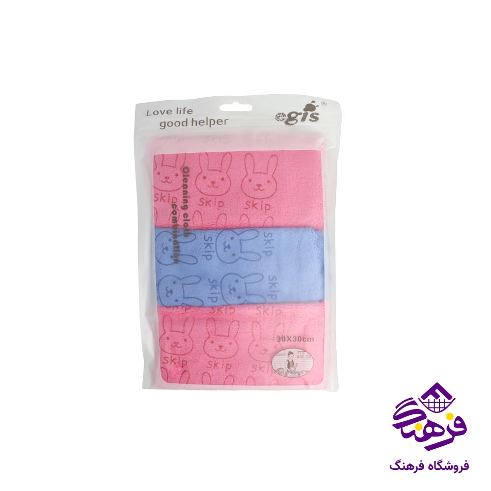 دستمال خرگوش. ساده وکیوم 3 عددی