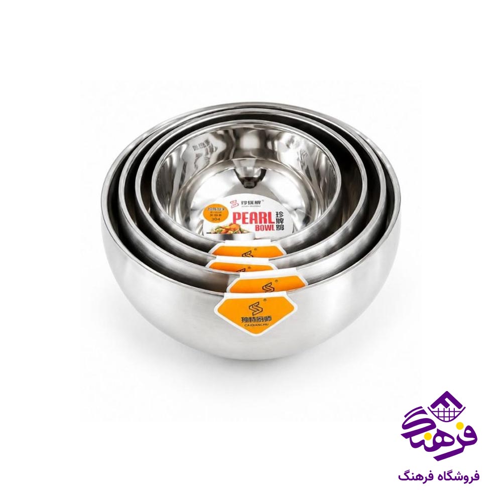 کاسه استیل گرد 4 عددی