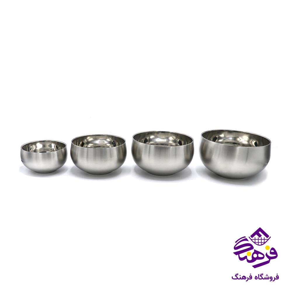کاسه استیل گرد 4 عددی