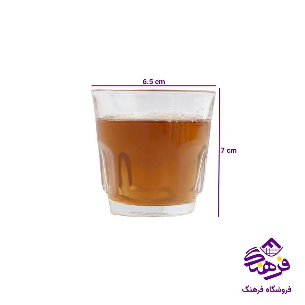 نیم لیوان بلور زنگان مدل عینکی شیرینگ (6 عددی)