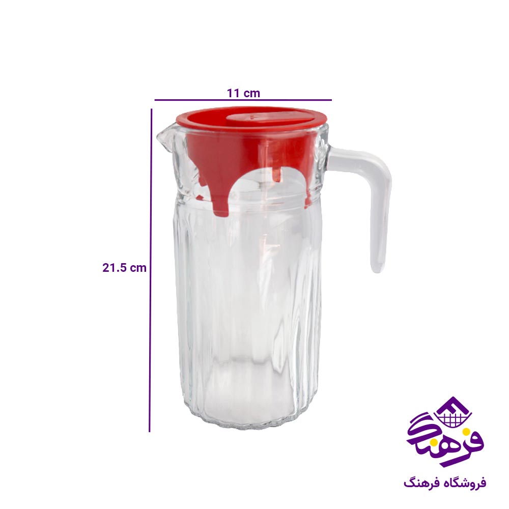 پارچ بلور کاوه مدل پارالل درب دار 