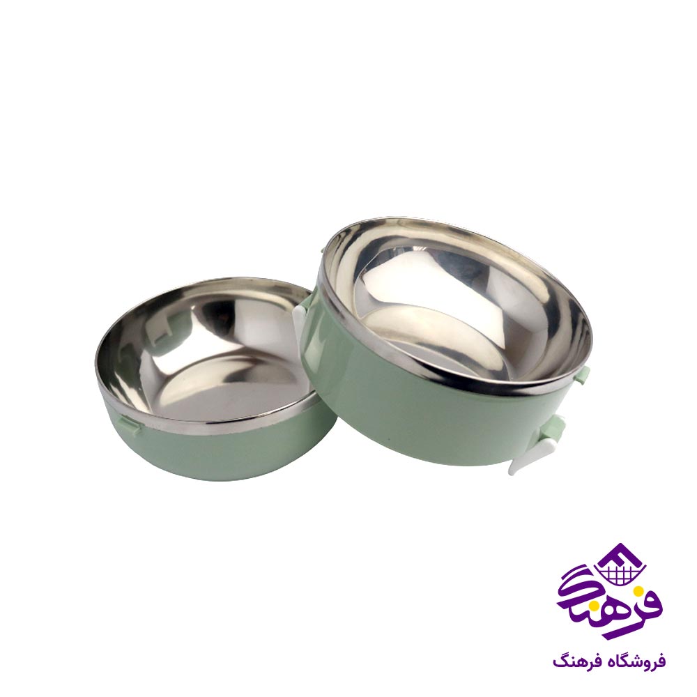 ظرف غذا گرد داخل استیل 2 طبقه 1.21
