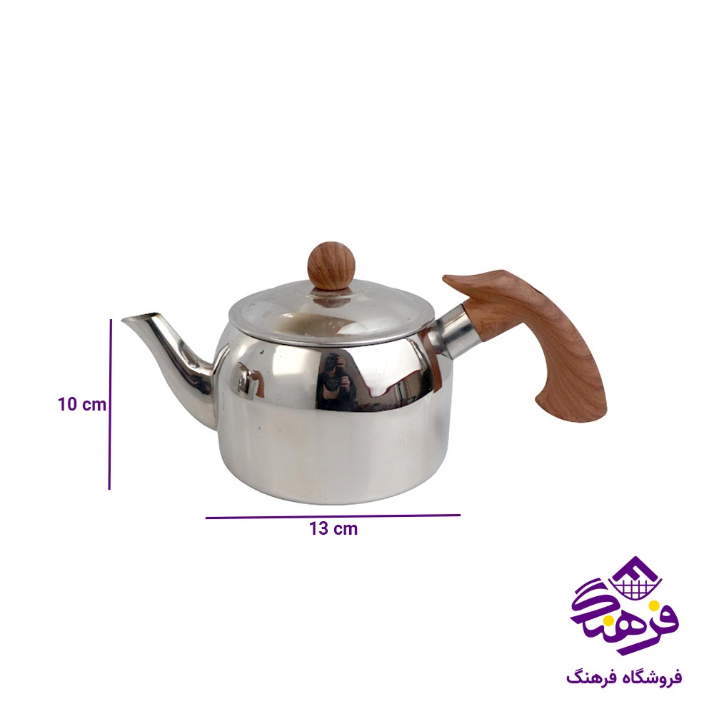 کتری قوری لوله دار دسته باکلیت قوری استیل نفیس