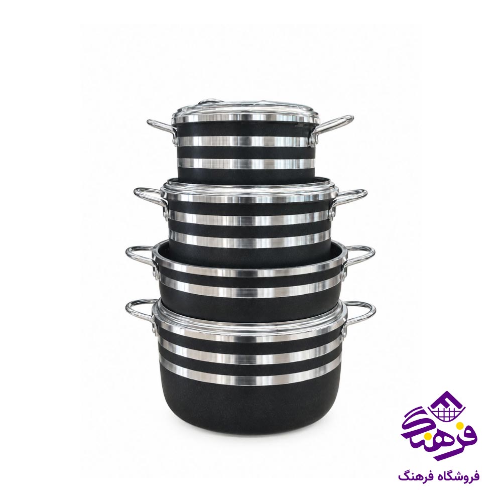 سرویس قابلمه 7 پارچه طرح چدن تیراژه