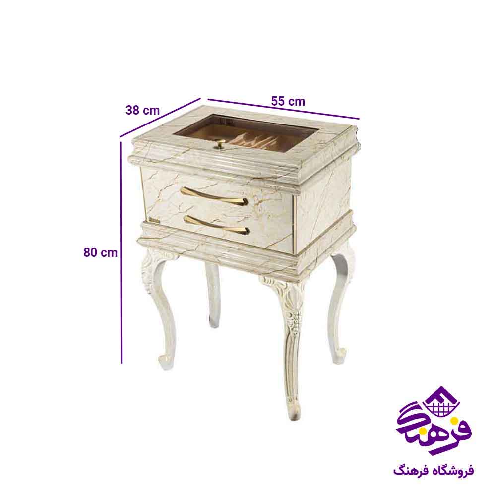 کنسول پایه دار قاشق و چنگال سلطنتی مرمر کرم رگه جگری شاینیکس 2006