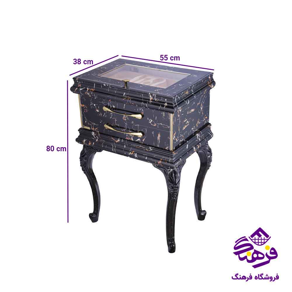 کنسول پایه دار قاشق و چنگال سلطنتی مرمریت مشکی شاینیکس 2006