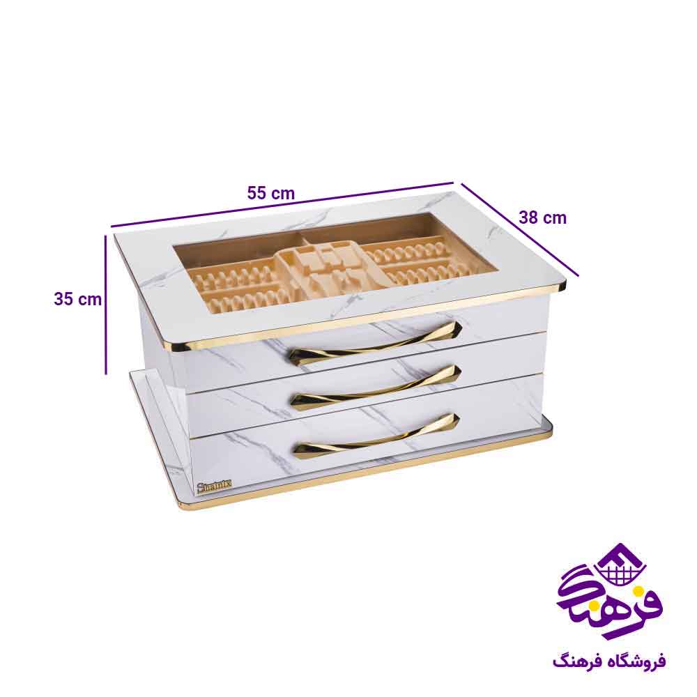 کنسول رومیزی قاشق و چنگال سفید شاینیکس 9090