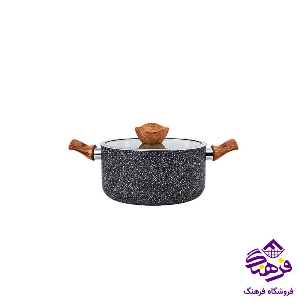 سرویس قابلمه 5 پارچه الومینیوم کششی سوپر گرانیت مشکی نالینو