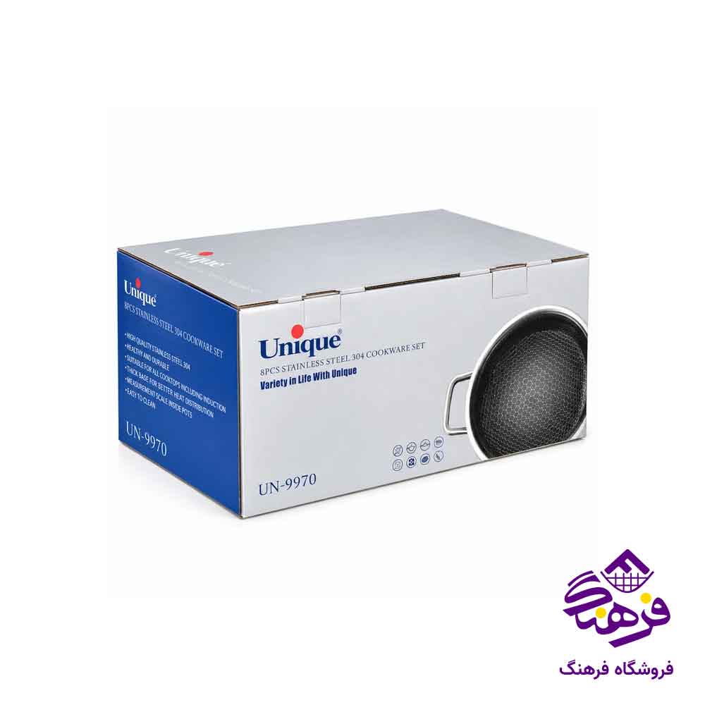سرویس قابلمه 8 پارچه تمام استیل یونیک 9970