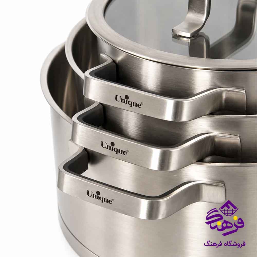 سرویس قابلمه 8 پارچه تمام استیل یونیک 9970