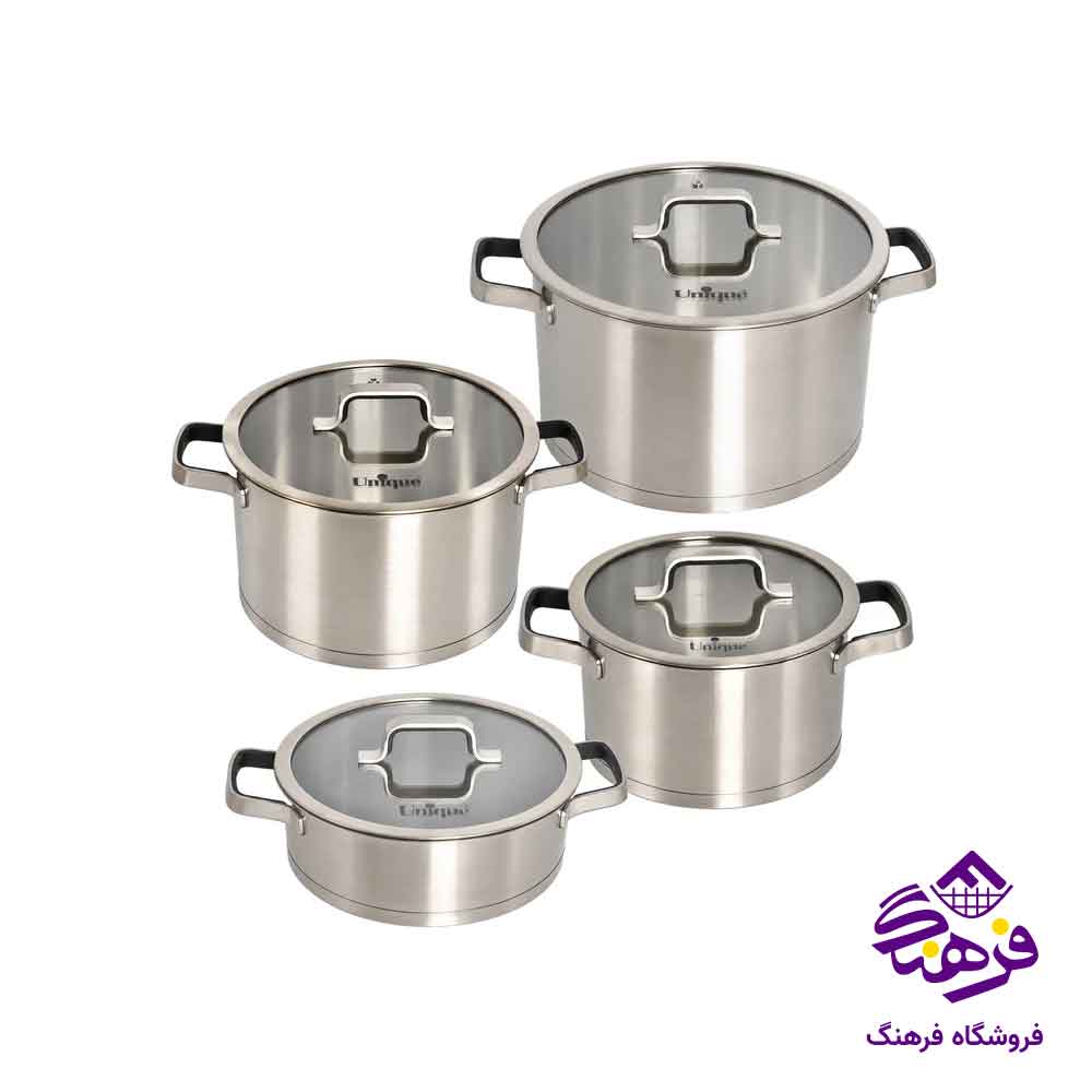 سرویس قابلمه 8 پارچه تمام استیل یونیک 9970